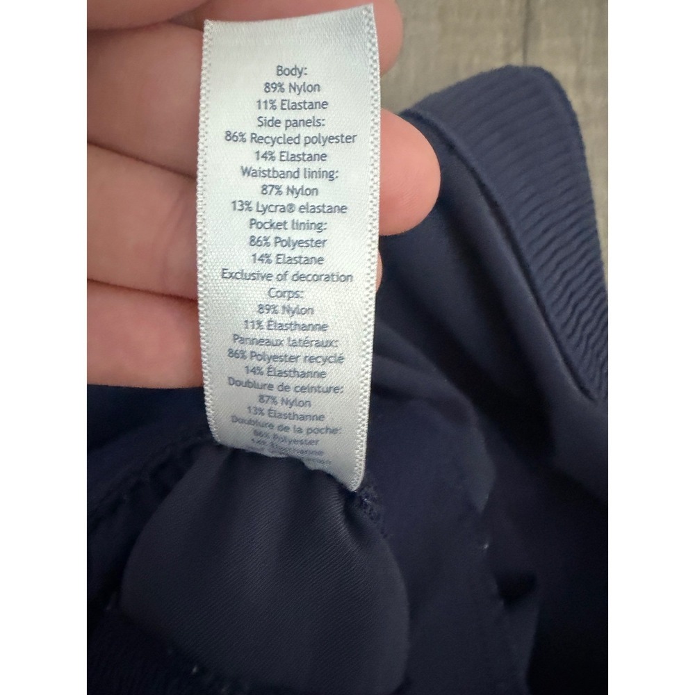 Ivivva Lululemon Girls Navy Blue Pleated Side Snap Button Jogger Pants Size 12 - Picture 6 of 6